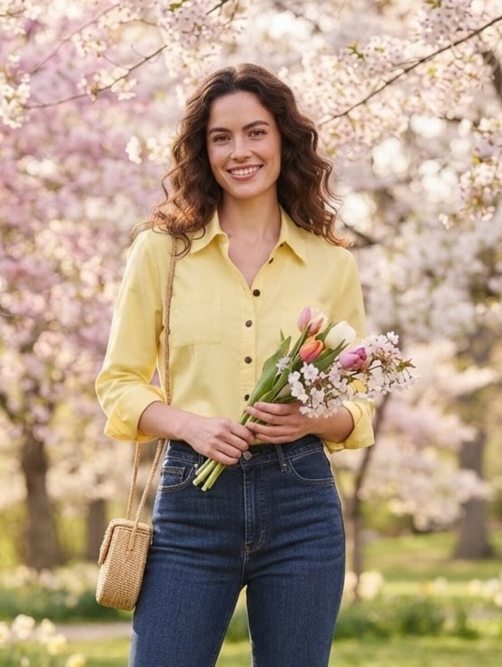 Cato Pale Yellow Button-Front Long Sleeve Shirt